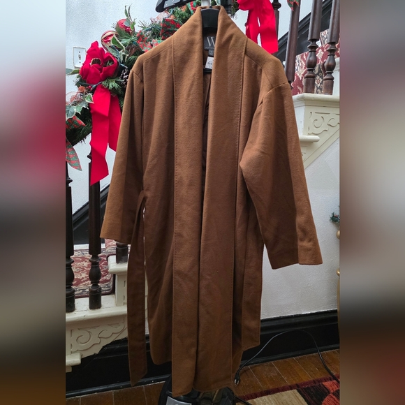 New Worthington Brown Lined Belted Lady Coat , M - Picture 8 of 9